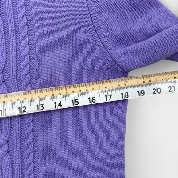 Lord & Taylor Women's Purple Cashmere Turtleneck Long Sleeve Sweater Small - Picture 5 of 7